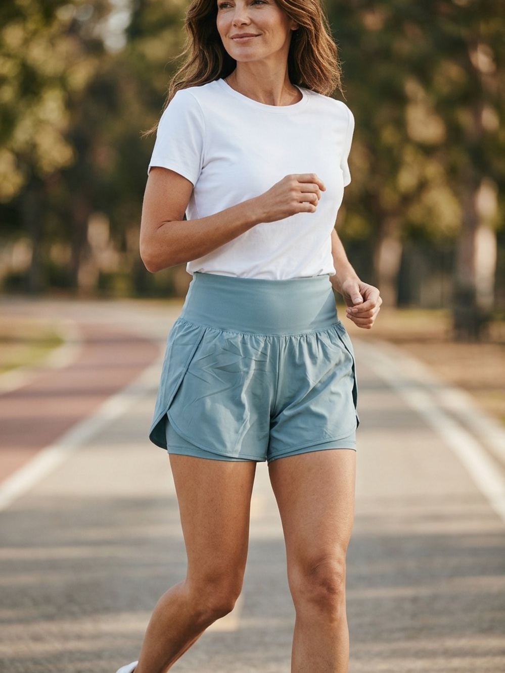 Zenana Outfitters Seafoam High-Waist Athletic Shorts